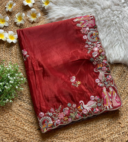Dulha Dulhan Designer Silk Saree