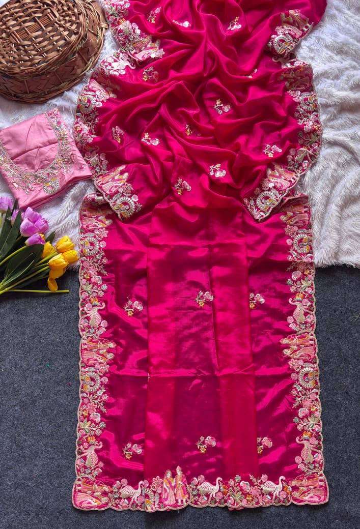 Dulha Dulhan Designer Silk Saree