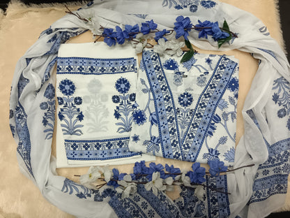Summer Floral Summer Cotton Kurta Set