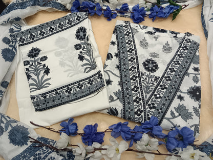 Summer Floral Summer Cotton Kurta Set