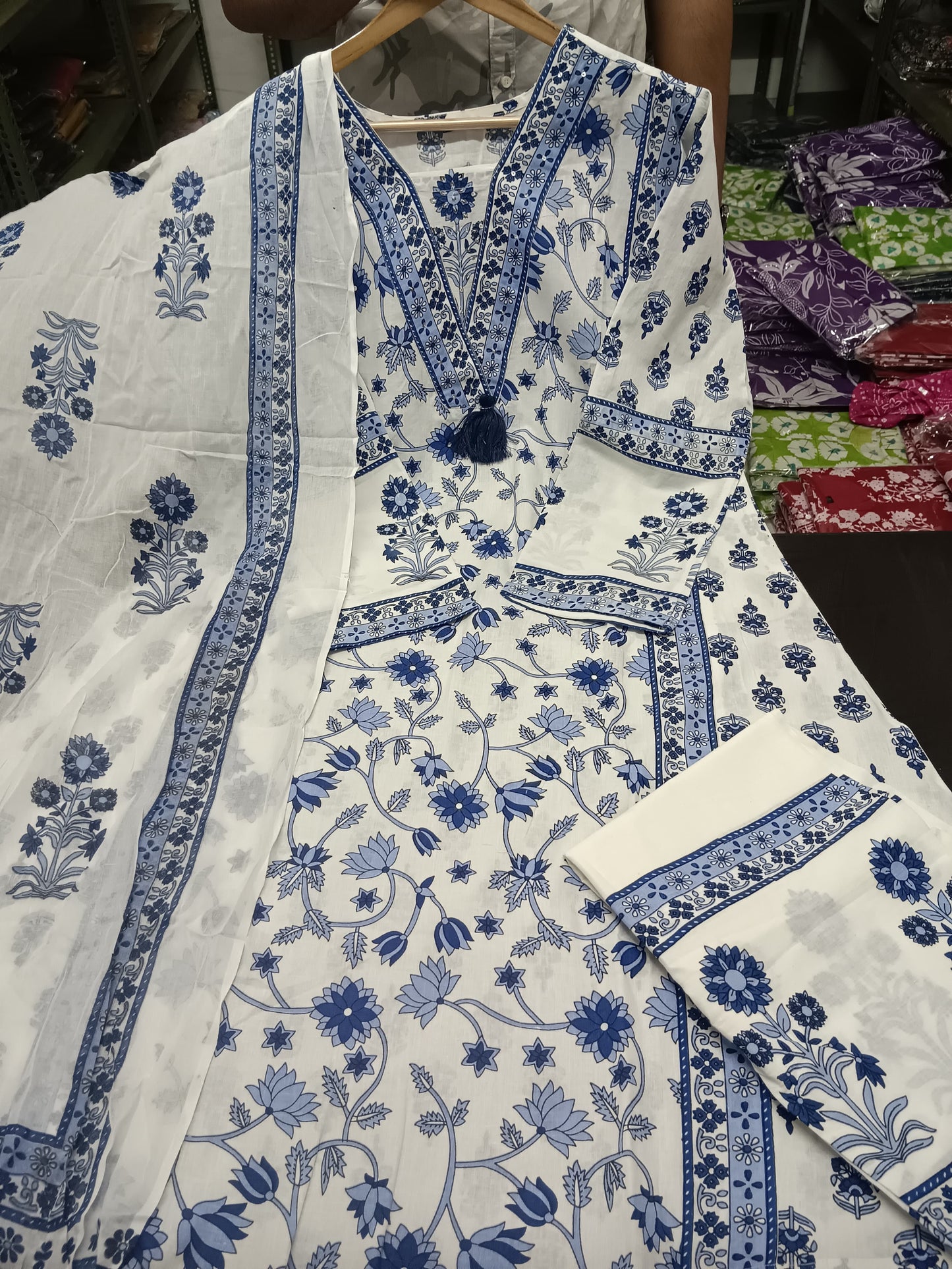 Summer Floral Summer Cotton Kurta Set