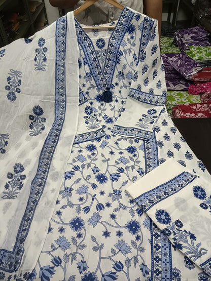 Summer Floral Summer Cotton Kurta Set