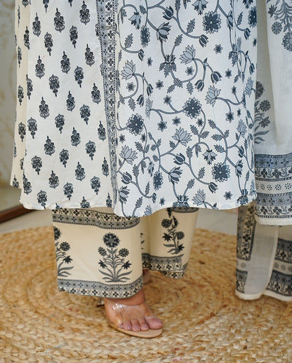 Summer Floral Summer Cotton Kurta Set