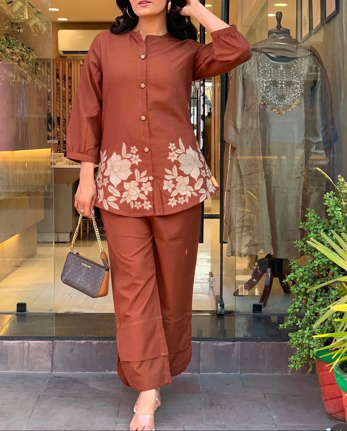 Ravishing Choco Pure Cotton Co-ord Set
