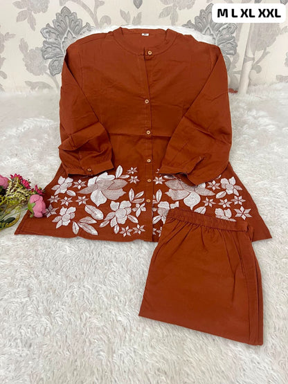 Ravishing Choco Pure Cotton Co-ord Set