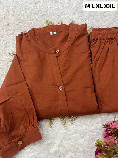 Ravishing Choco Pure Cotton Co-ord Set