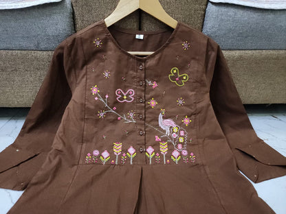Stylish Embroidered Cotton Kurta 3-Piece Set