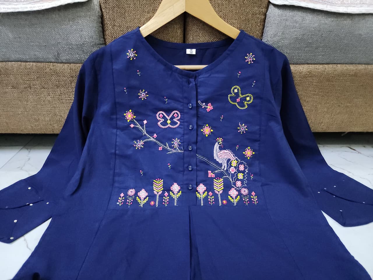 Stylish Embroidered Cotton Kurta 3-Piece Set