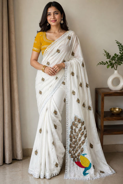Morla Designer Chinon Silk Saree