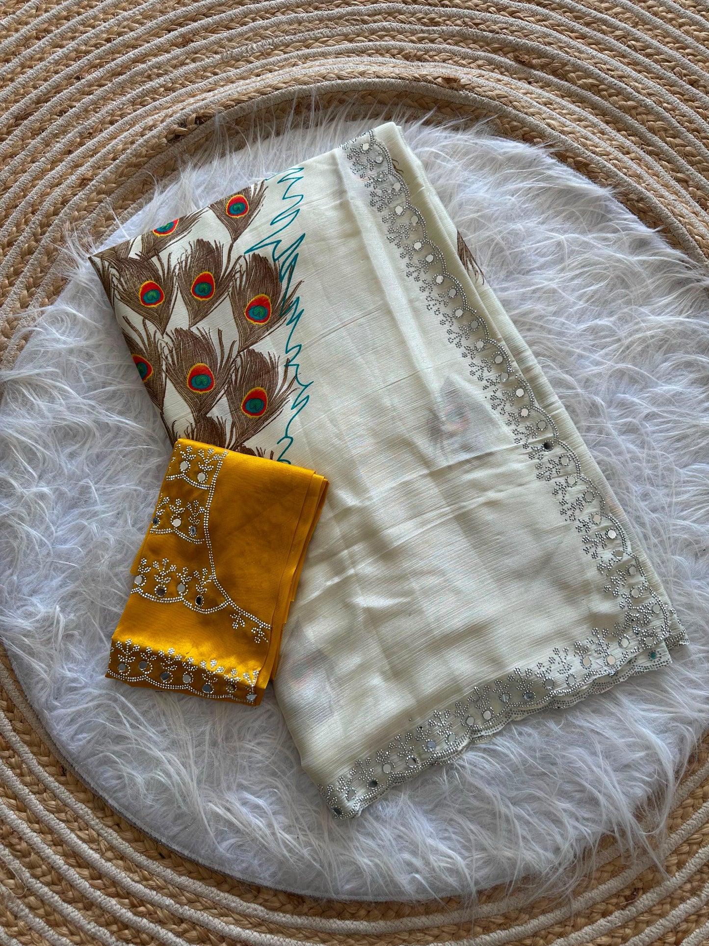 Morla Designer Chinon Silk Saree