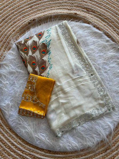 Morla Designer Chinon Silk Saree