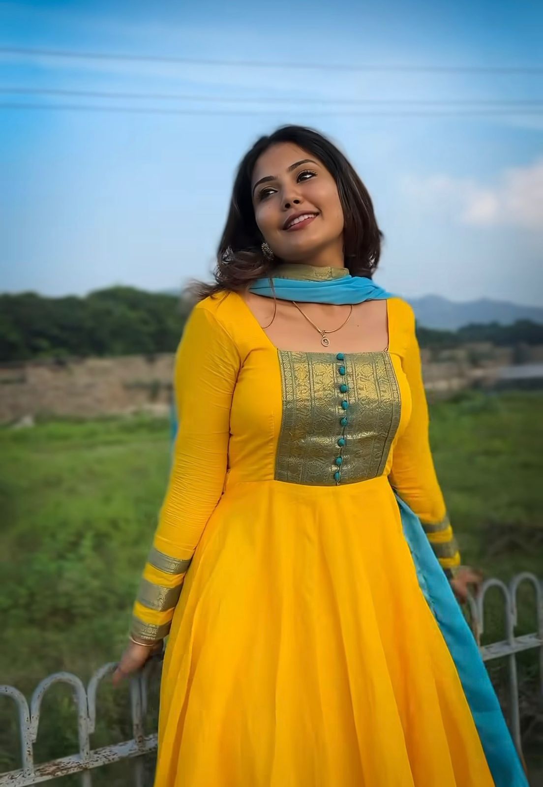 Traditional Yellow Chanderi Cotton Kurta Set