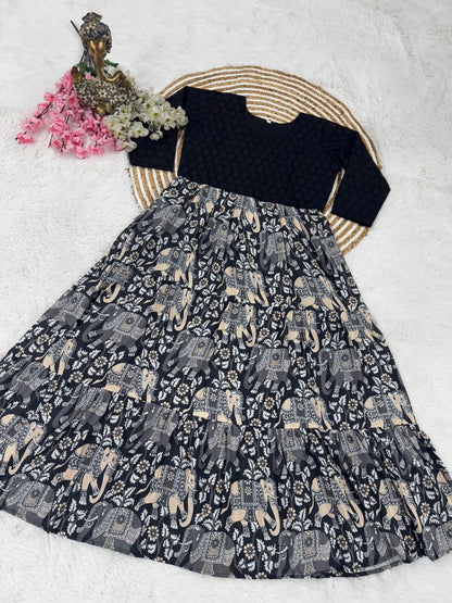 Charming Traditional Kalamkari Anarkali Dress