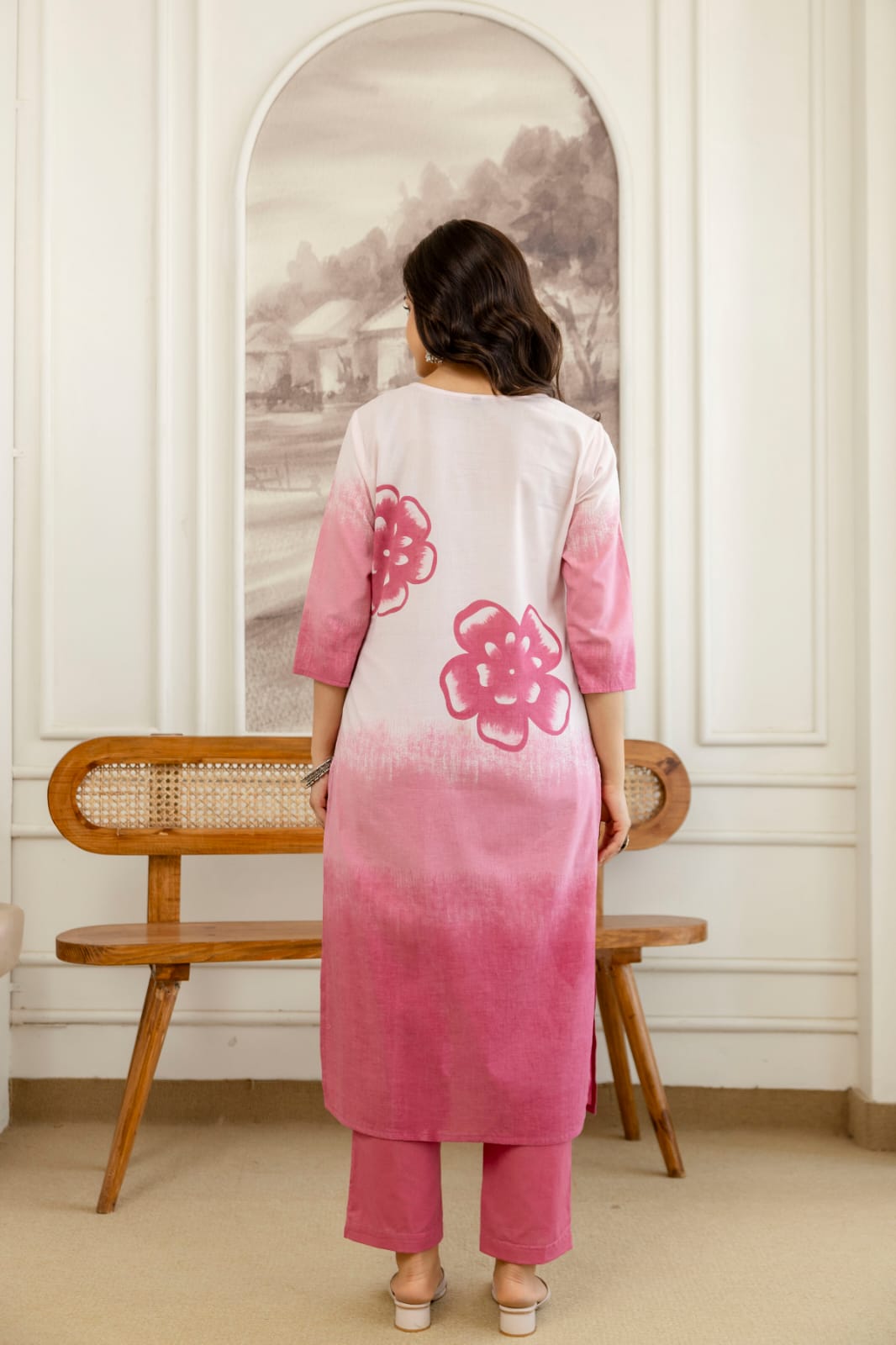 Stylish Tie-Dye Print Cotton Kurta Set