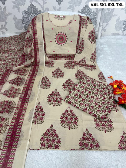 Premium Printed Pure Mul Cotton Kurta Set