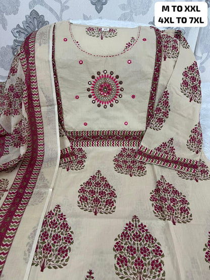 Premium Printed Pure Mul Cotton Kurta Set