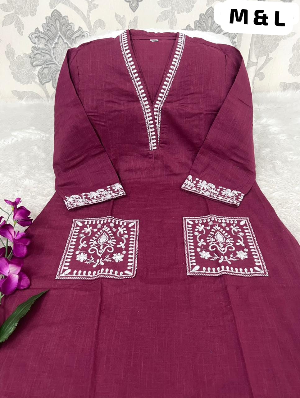 Chikankari Anarkali Cotton Kurta Set