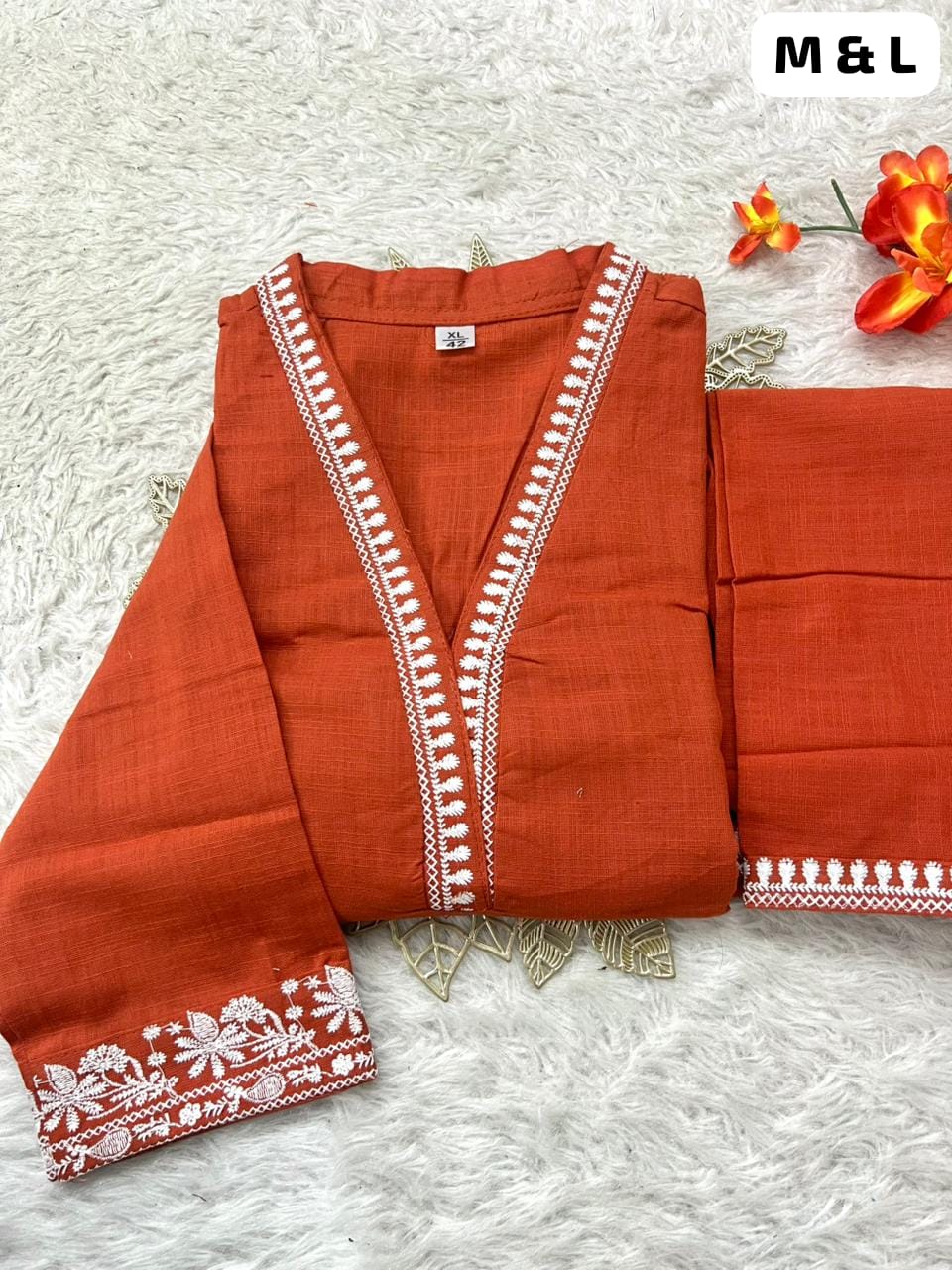 Chikankari Anarkali Cotton Kurta Set