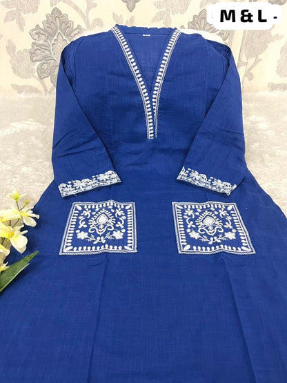 Chikankari Anarkali Cotton Kurta Set