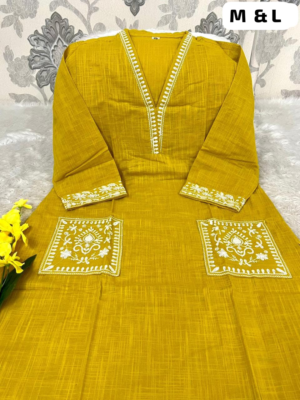 Chikankari Anarkali Cotton Kurta Set