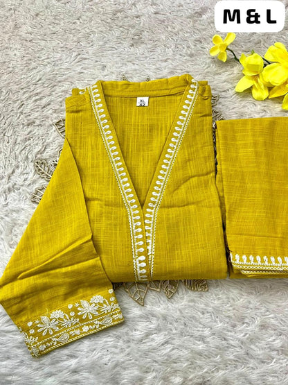 Chikankari Anarkali Cotton Kurta Set