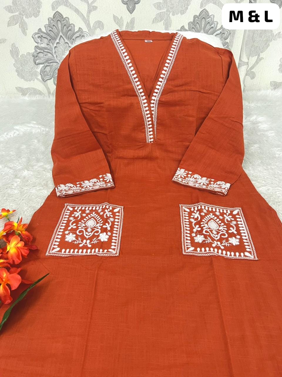 Chikankari Anarkali Cotton Kurta Set