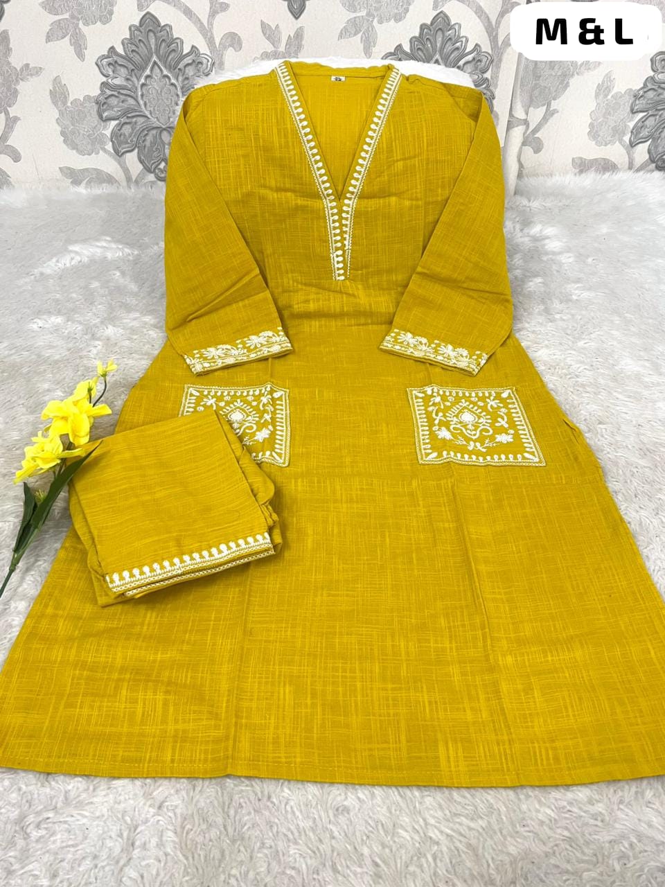 Chikankari Anarkali Cotton Kurta Set