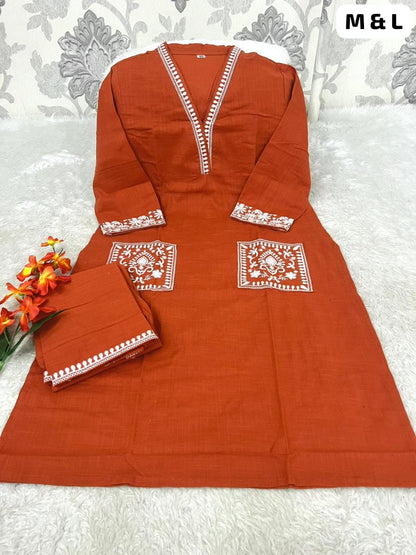 Chikankari Anarkali Cotton Kurta Set