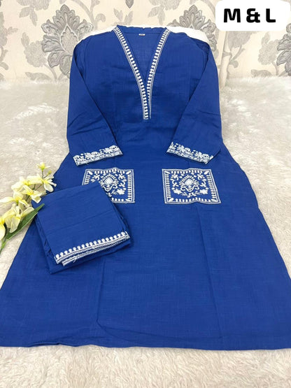 Chikankari Anarkali Cotton Kurta Set