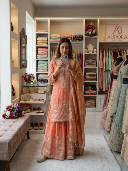 Premium Zmy-Chu Silk Sharara Suit Set