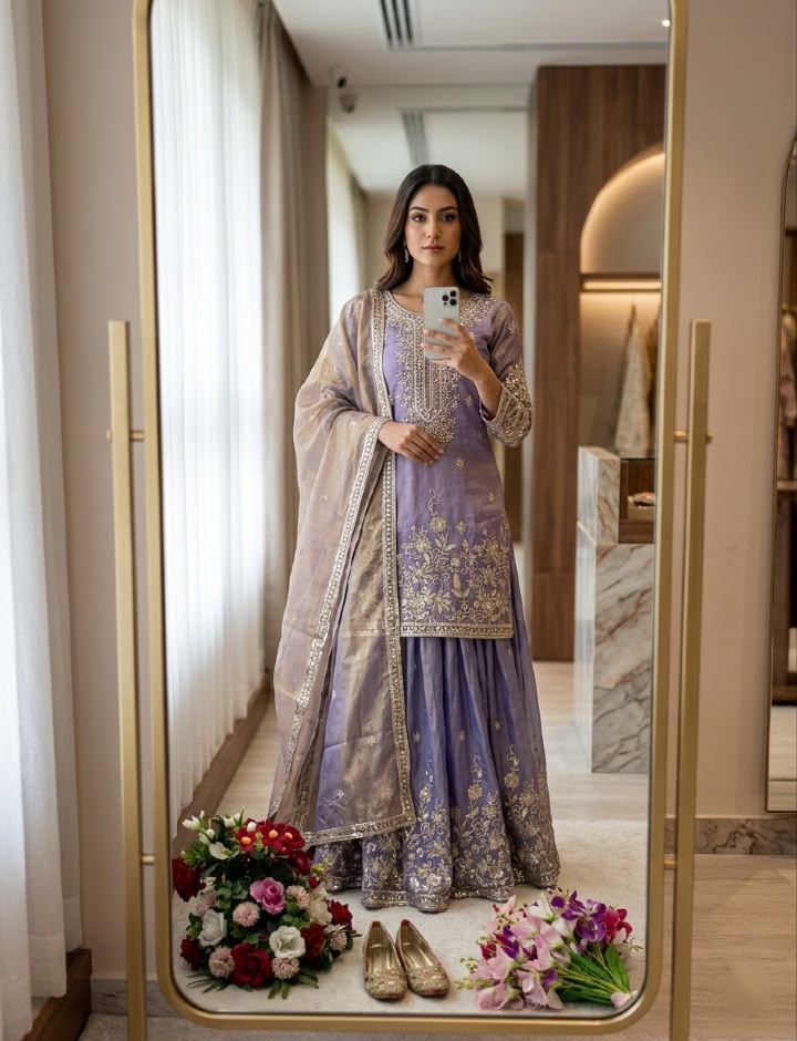 Premium Zmy-Chu Silk Sharara Suit Set