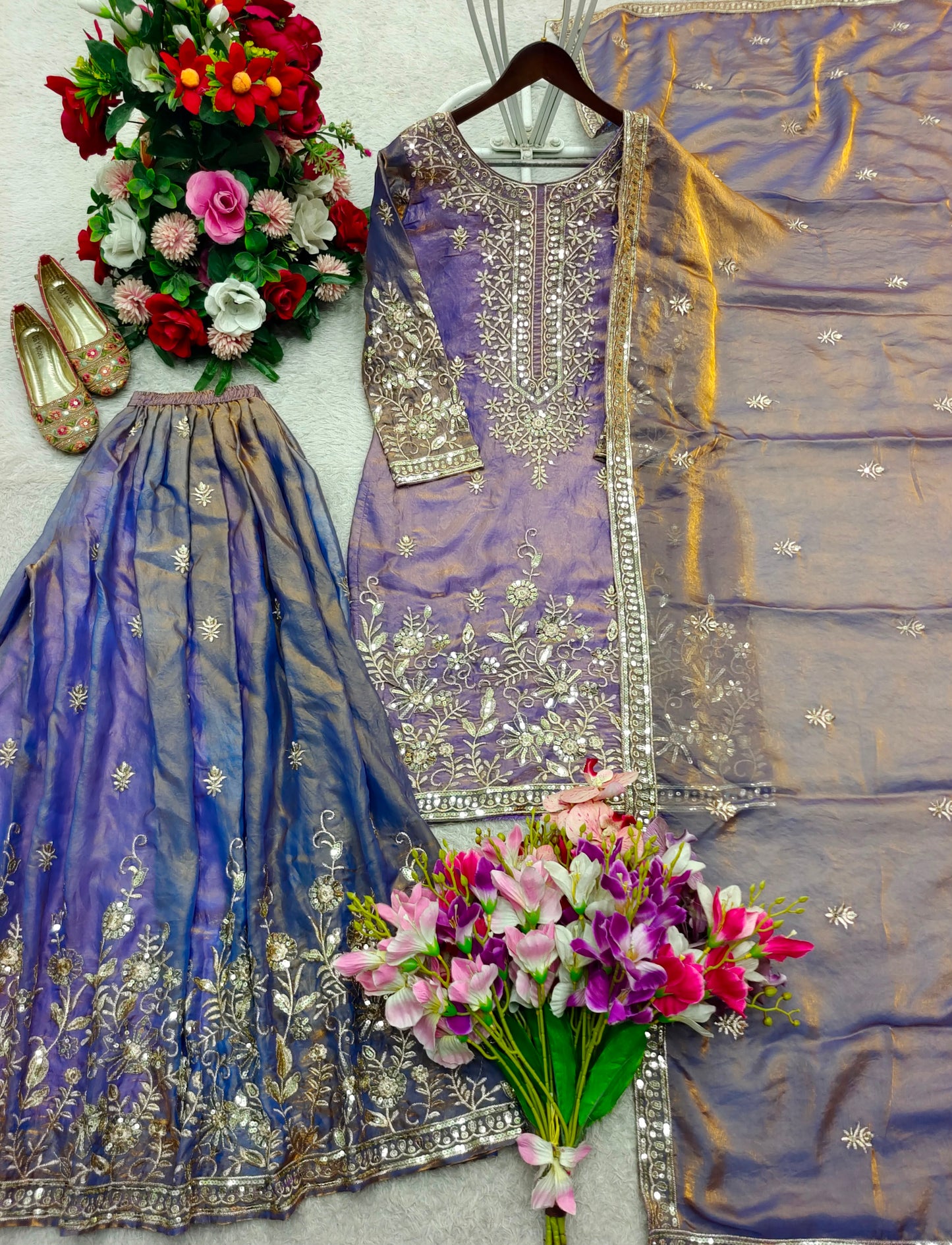 Premium Zmy-Chu Silk Sharara Suit Set