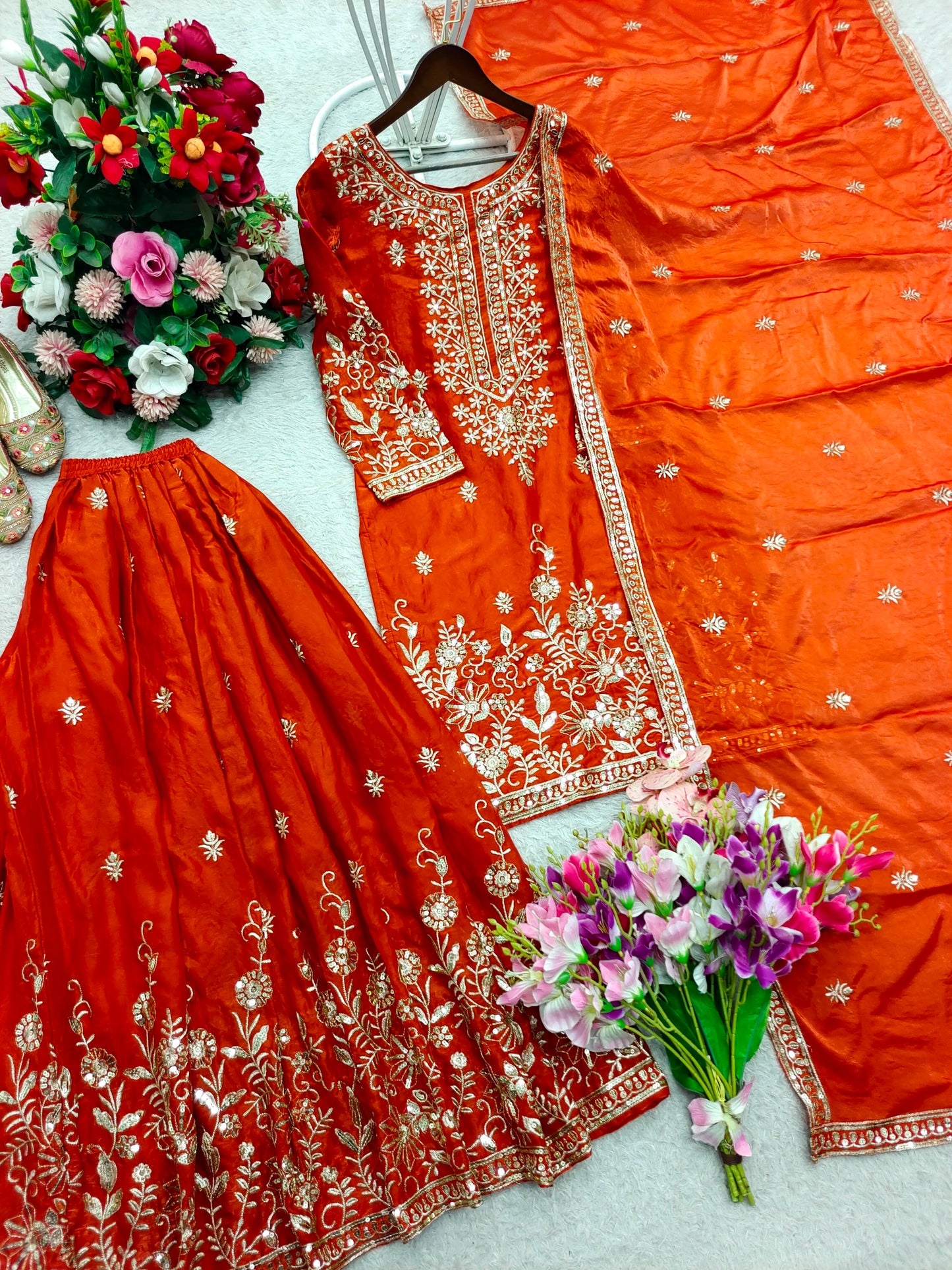 Premium Zmy-Chu Silk Sharara Suit Set