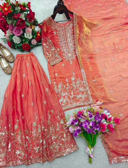 Premium Zmy-Chu Silk Sharara Suit Set