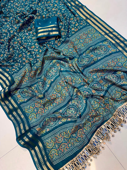 Premium Georgette Mirror Work Party Wear Saree