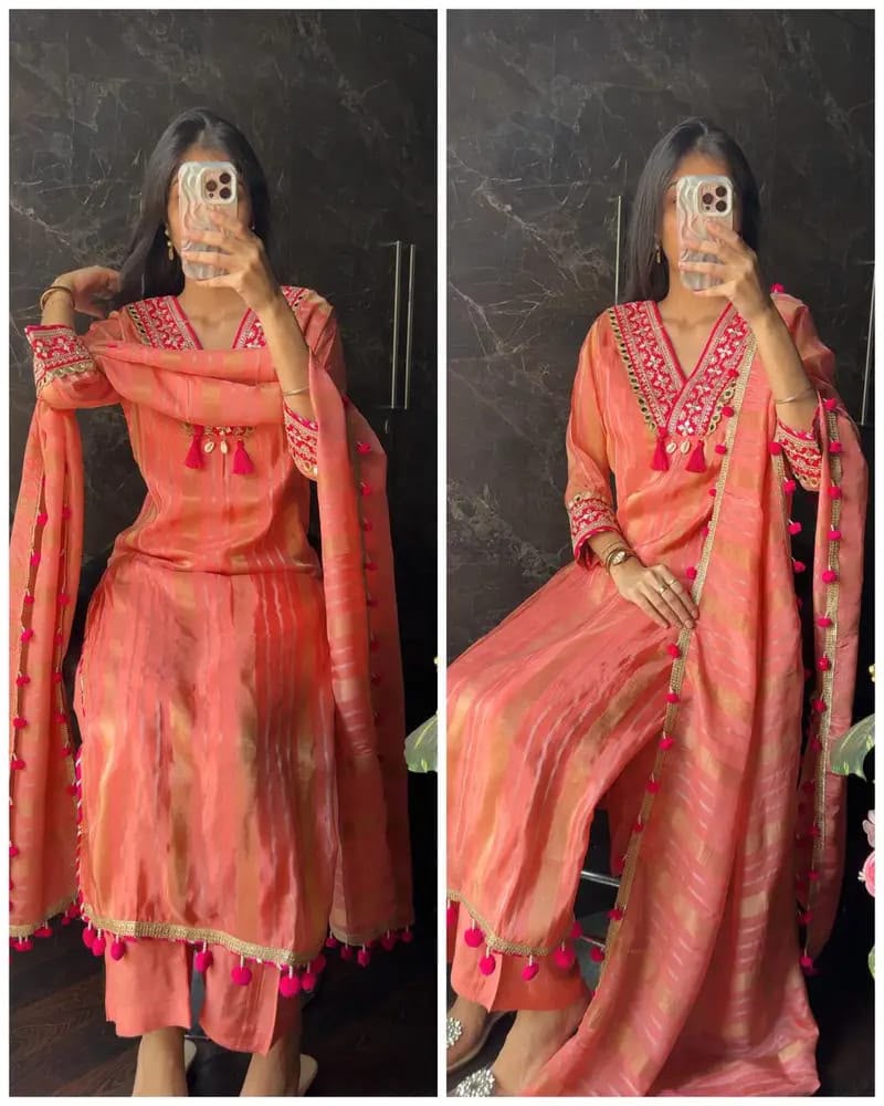 Gorgeous Banarasi Silk Suit Set in 3 Colours