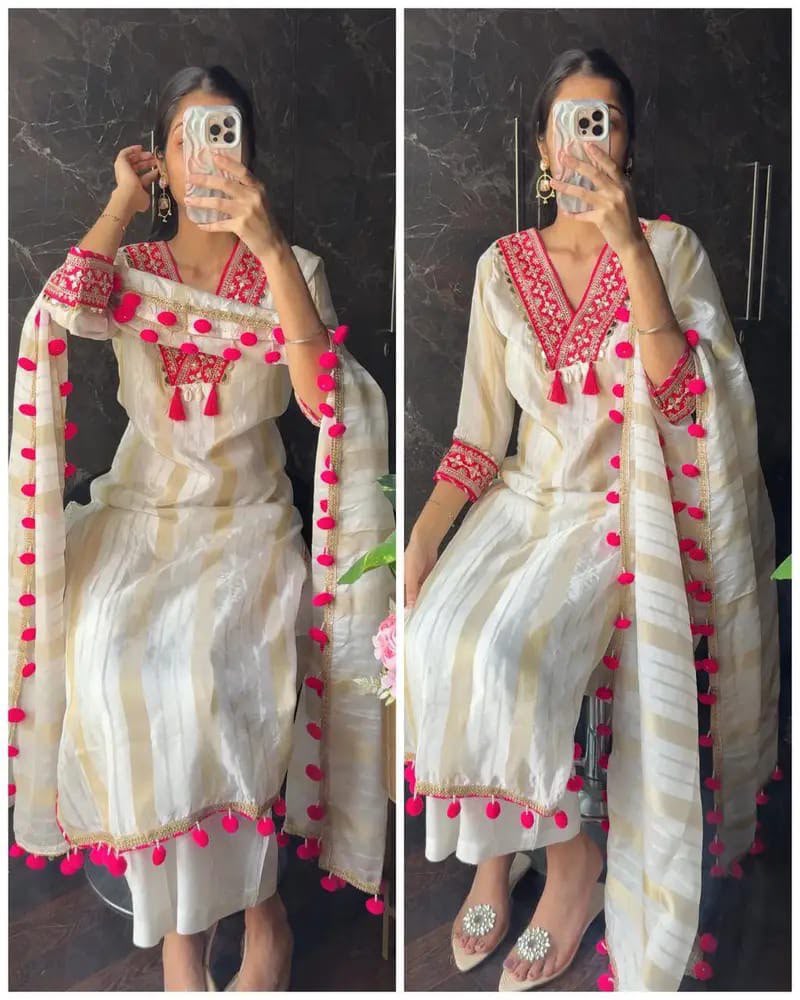 Gorgeous Banarasi Silk Suit Set in 3 Colours