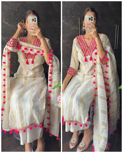 Gorgeous Banarasi Silk Suit Set in 3 Colours