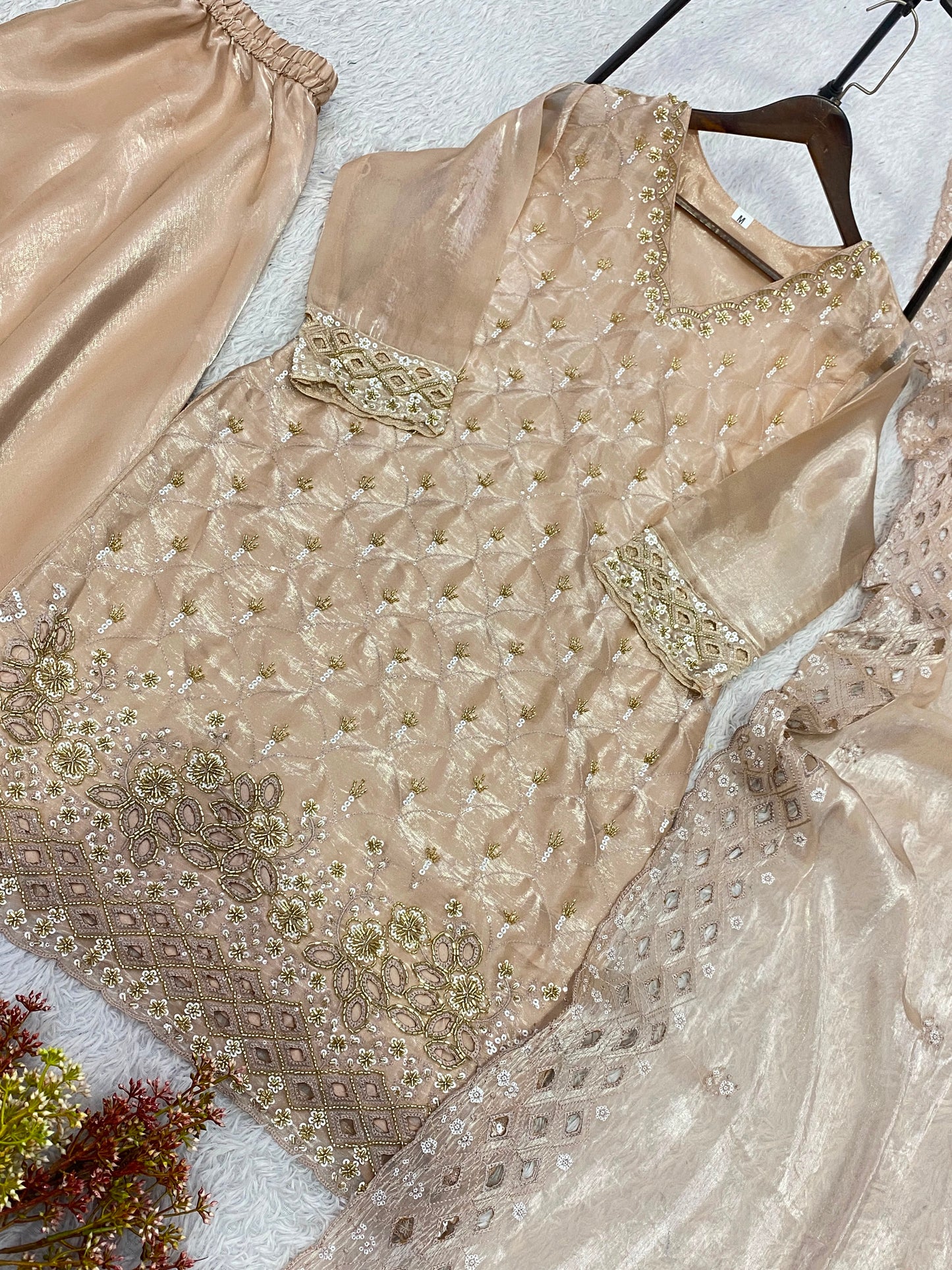 Designer Festive Fendy Plazo Suit Set