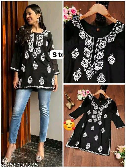 Best Selling Rayon Chikankari Short Kurti