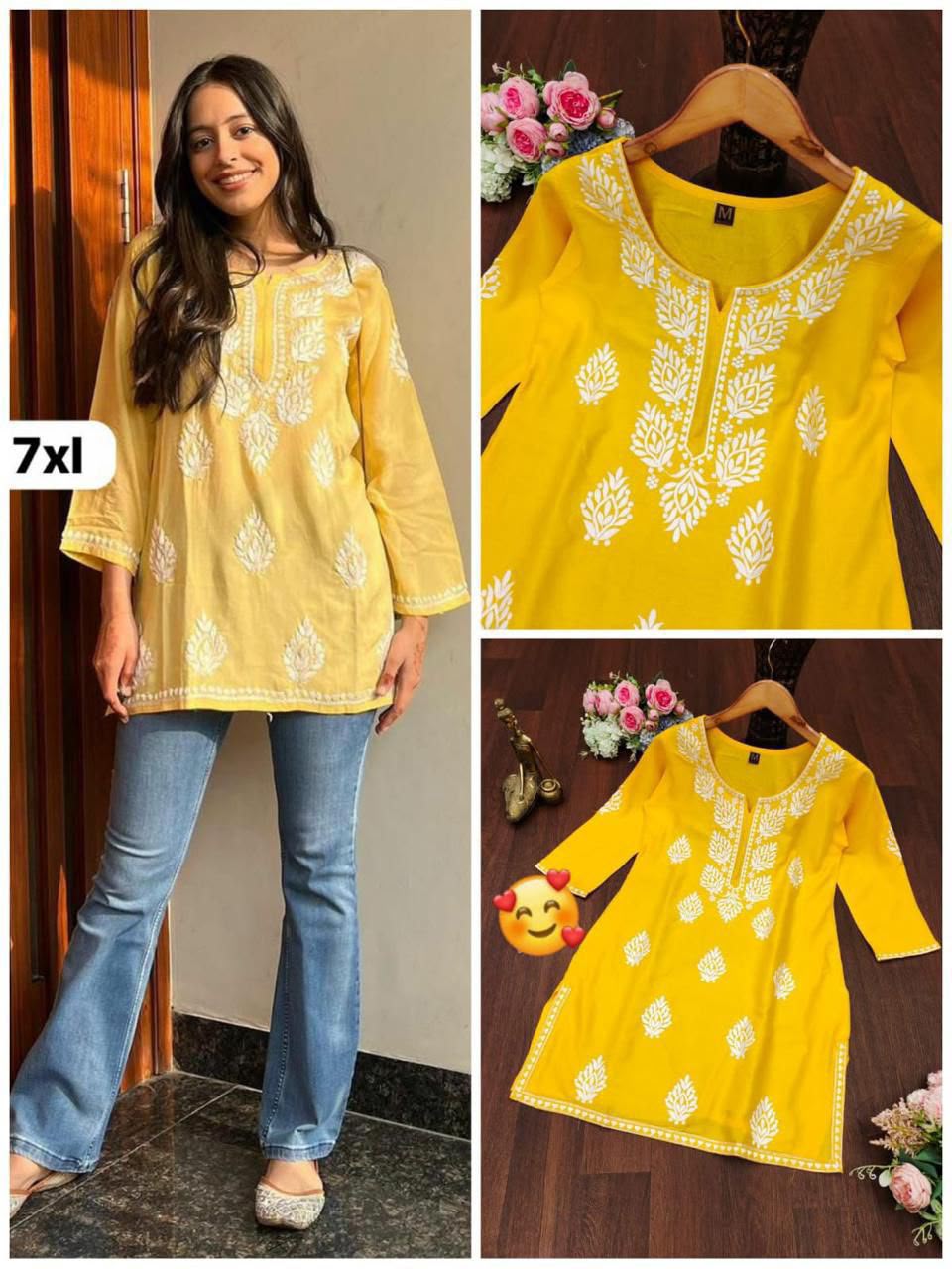 Best Selling Rayon Chikankari Short Kurti