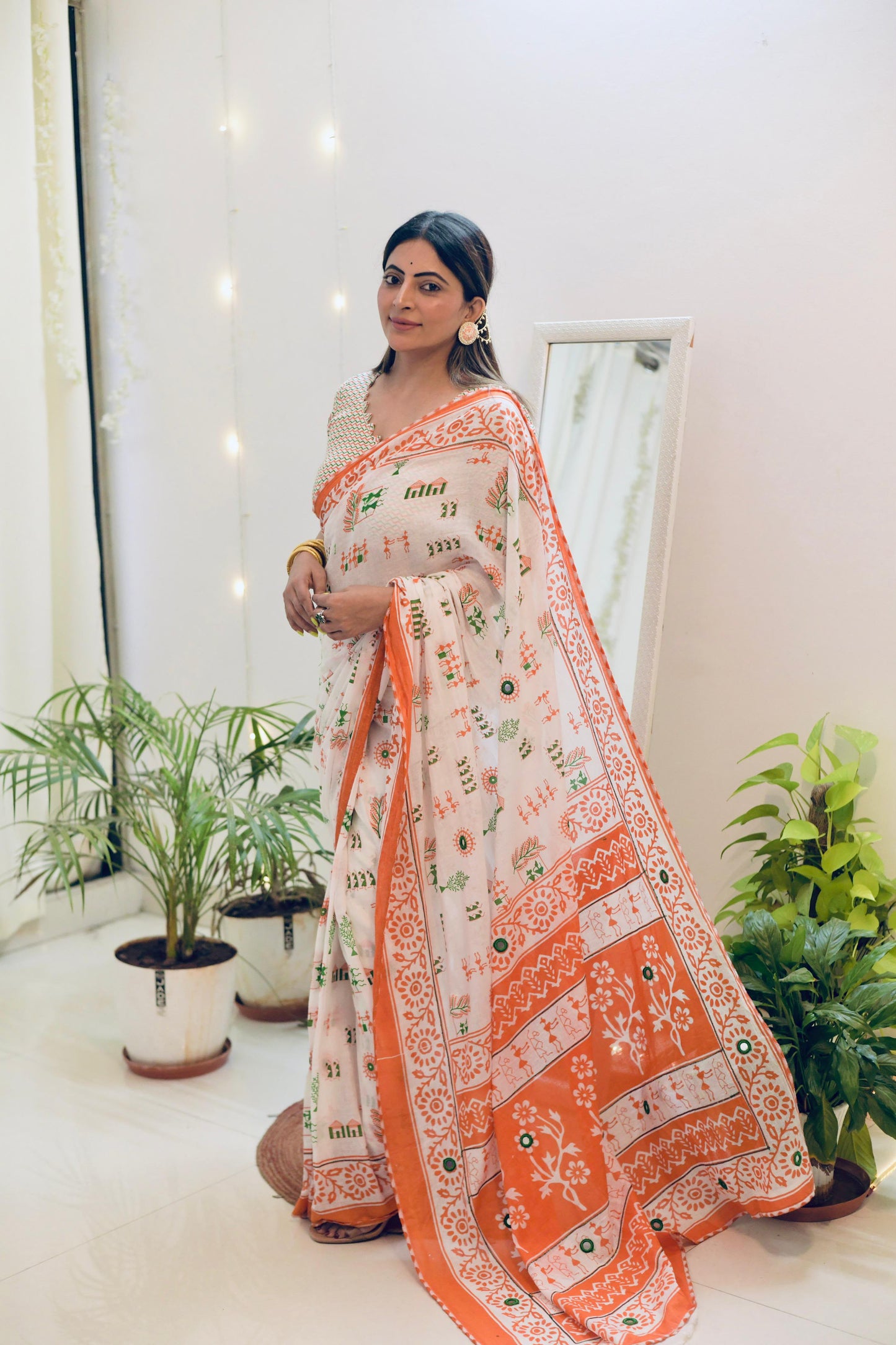 Independence Day Special Printed Mulmul Cotton Saree