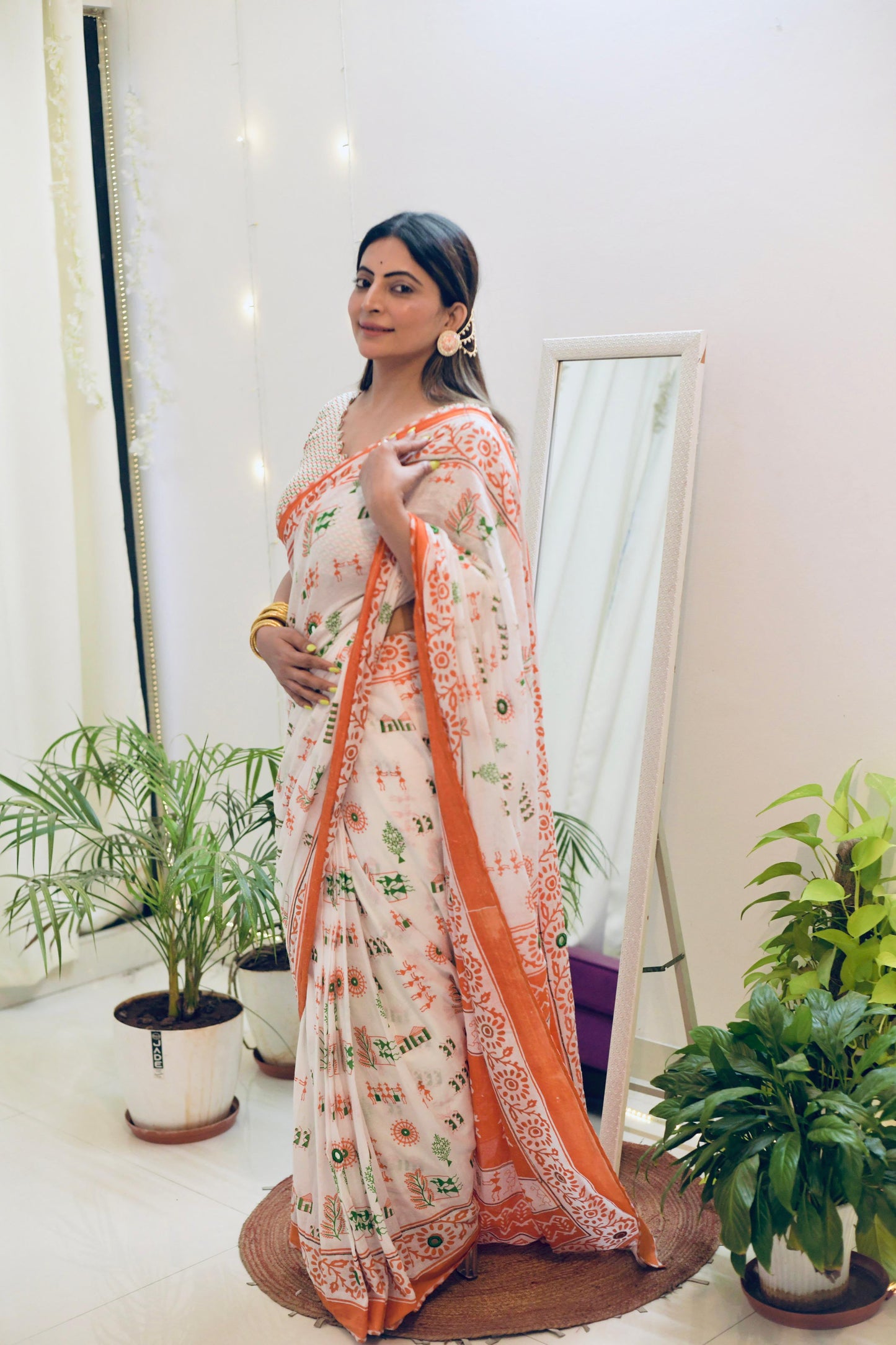 Independence Day Special Printed Mulmul Cotton Saree