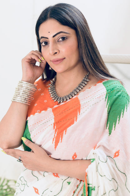 Independence Day Special Mulmul Cotton Saree