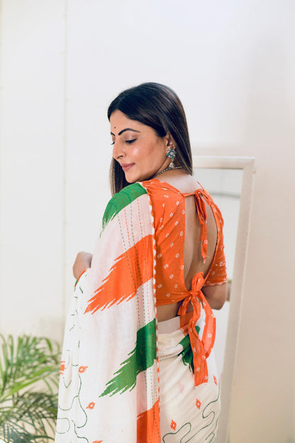 Independence Day Special Mulmul Cotton Saree