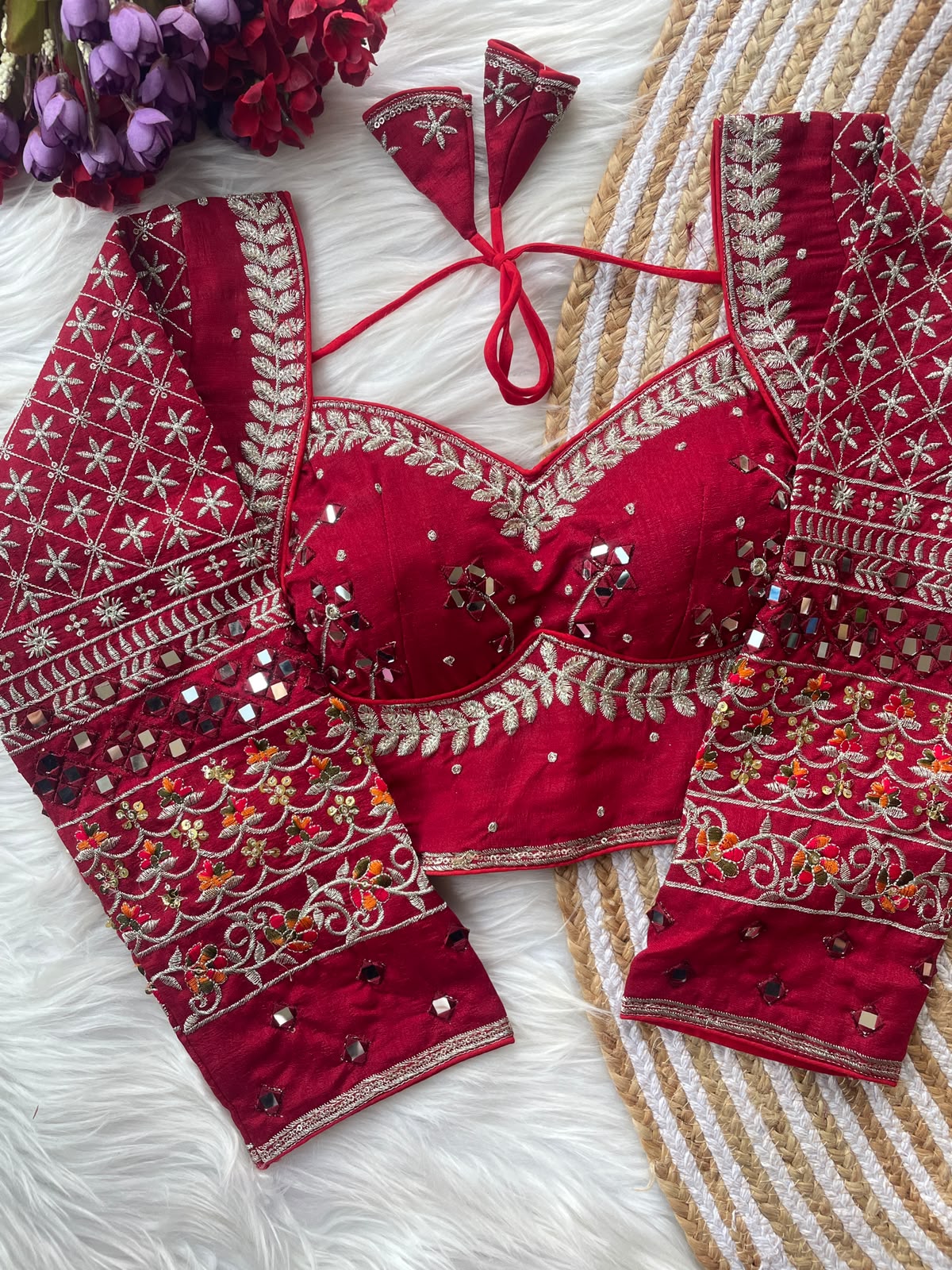 Navratri Special Mirror Work Blouse For Saree or Skirt