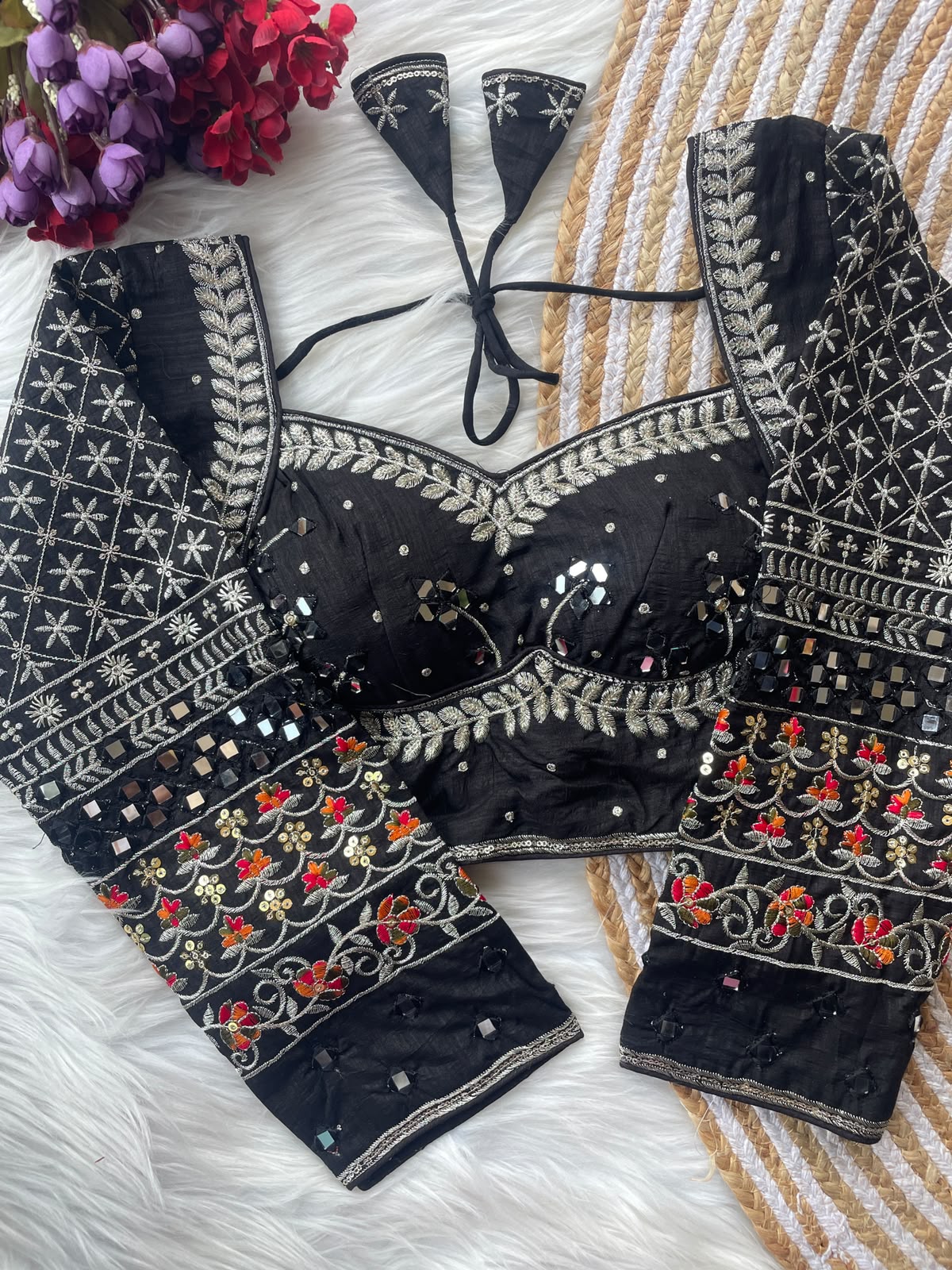 Navratri Special Mirror Work Blouse For Saree or Skirt