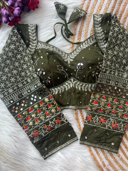 Navratri Special Mirror Work Blouse For Saree or Skirt
