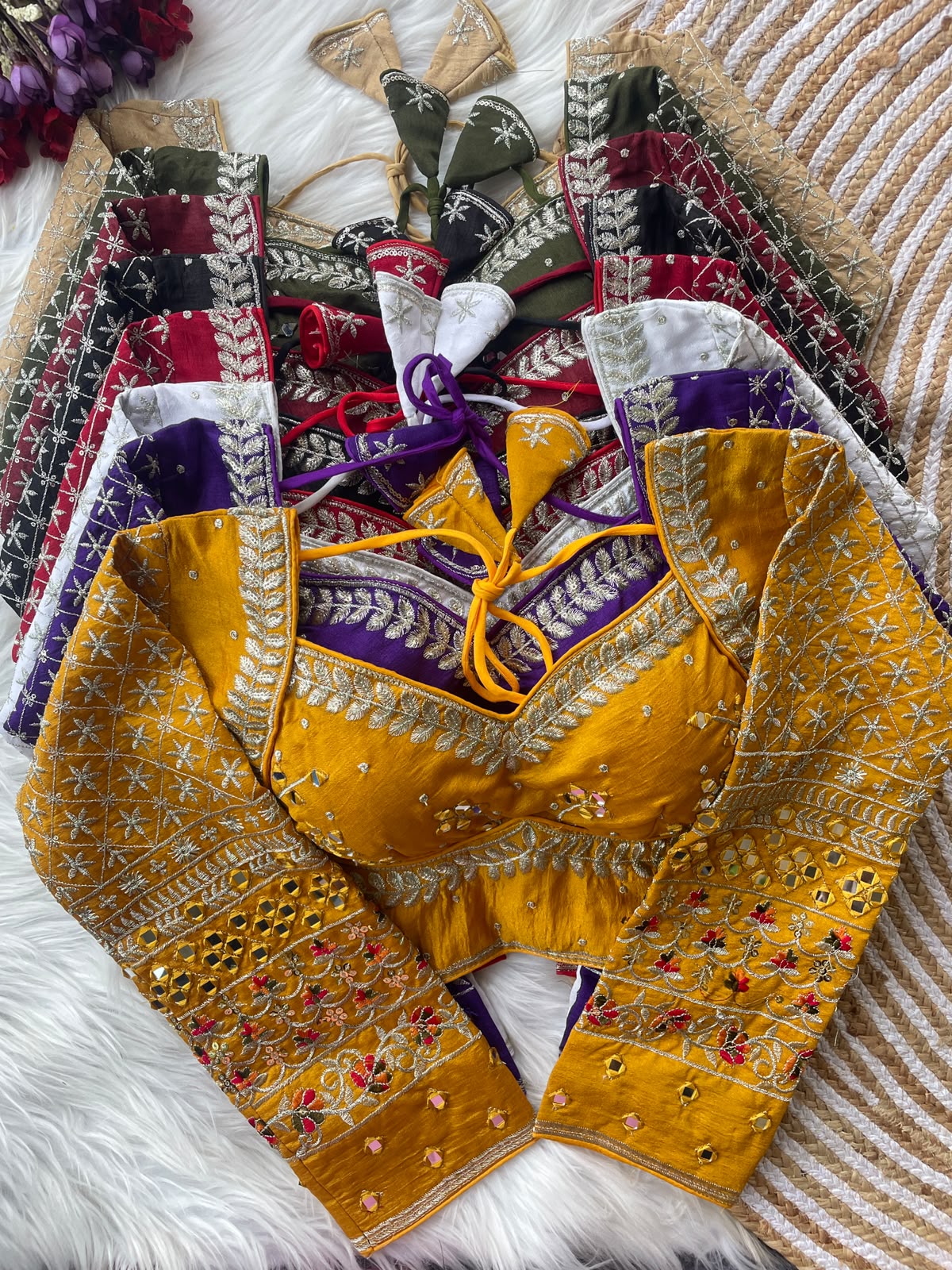 Navratri Special Mirror Work Blouse For Saree or Skirt