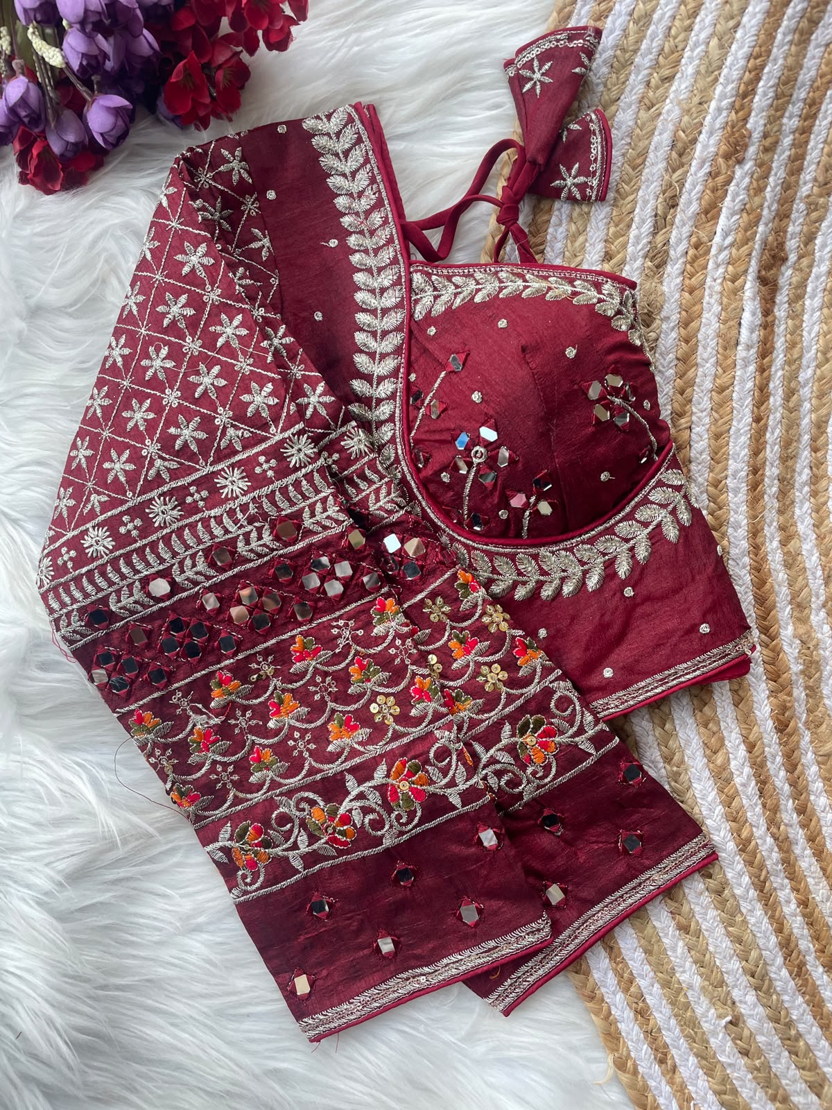 Navratri Special Mirror Work Blouse For Saree or Skirt